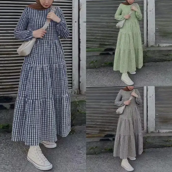 Robe pull à manches longues et col rond pour femme
