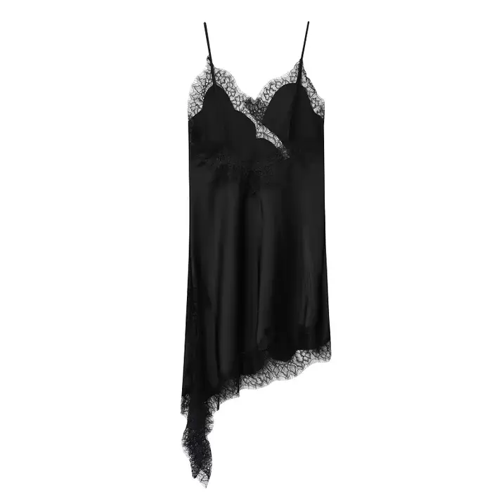 MUJER 2025 dentelle robe femme noir dos nu robes courtes pour les femmes asymétrique fête
