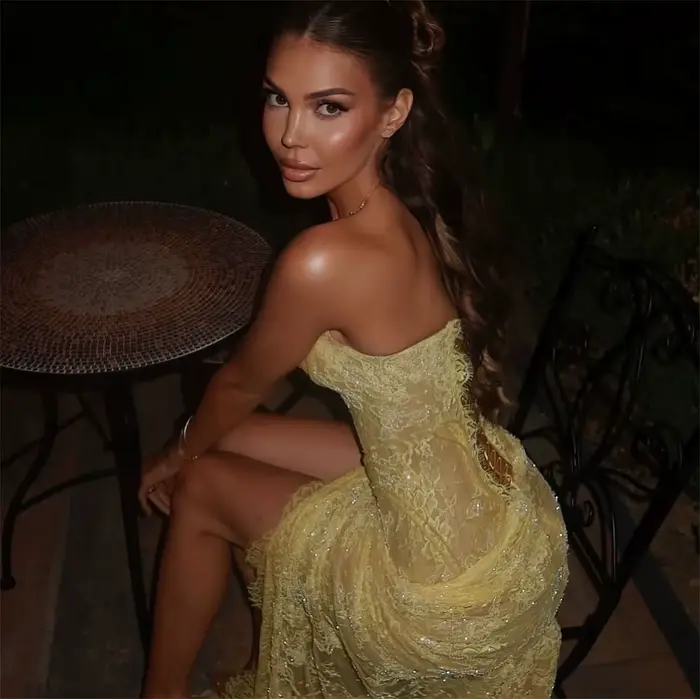 EDECPBM Robes De Soirée En Dentelle Jewelry IyontosVestidos De Festa Personnalisé Jaune Sirène Belles