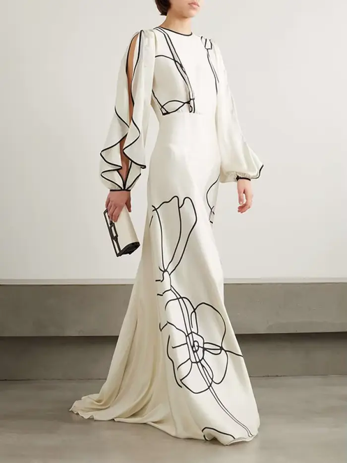 Bonboho-Robe de soirée élégante à imprimé floral pour femme