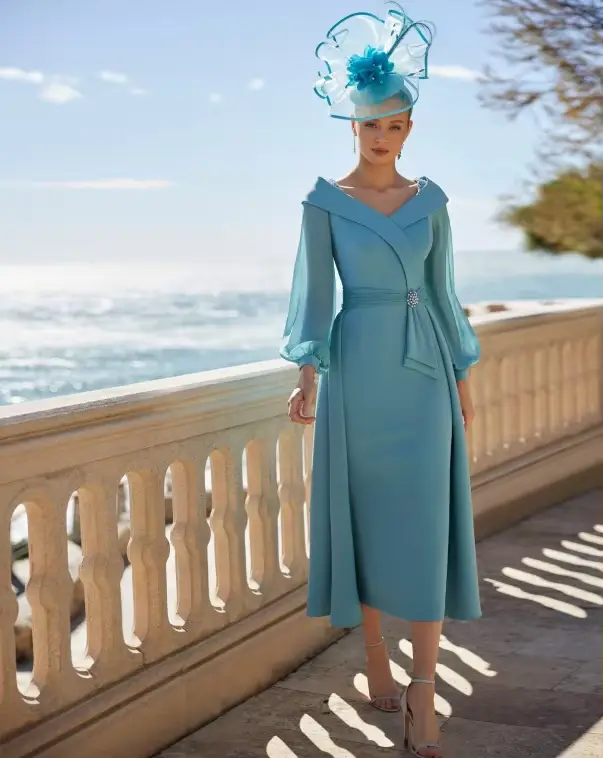 Robe de soirée personnalisée bleu lac