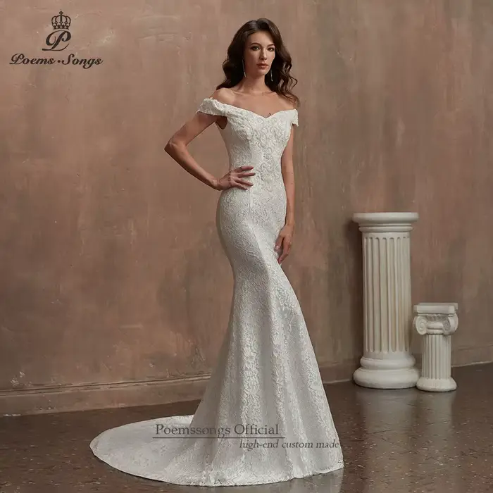 Robes de mariée en dentelle sirène pour femmes