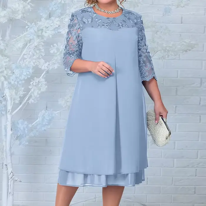 Robes d'été grande taille pour femmes, broderie florale, Patchwork, robe formelle, ample, fête de ma