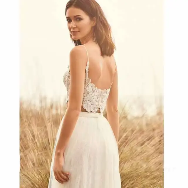 Robe de mariée française à bretelles