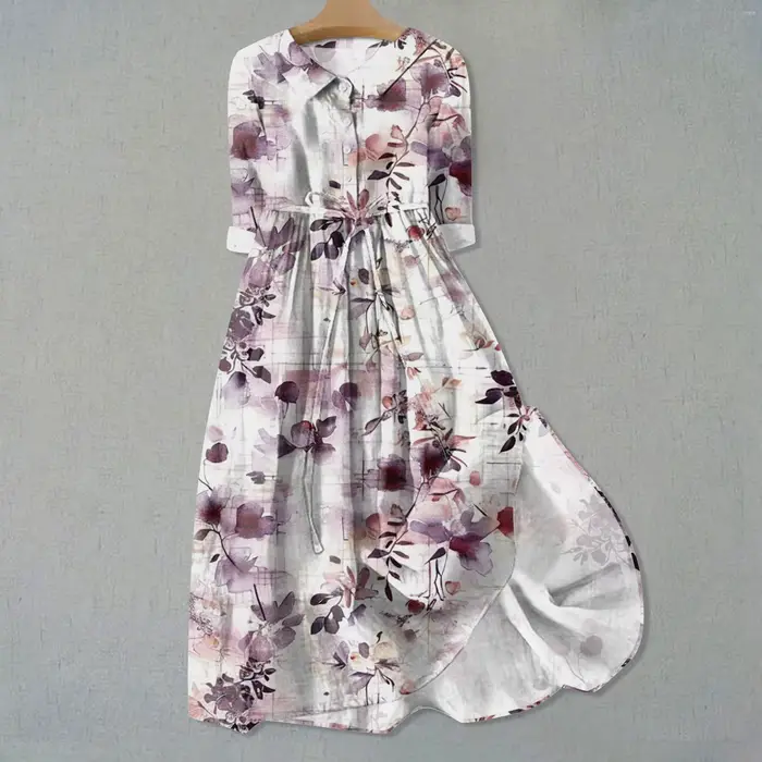 Robe d'été bohème pour femmes, mode, manches courtes, motif Floral, ligne A, décontractée, à lacets,