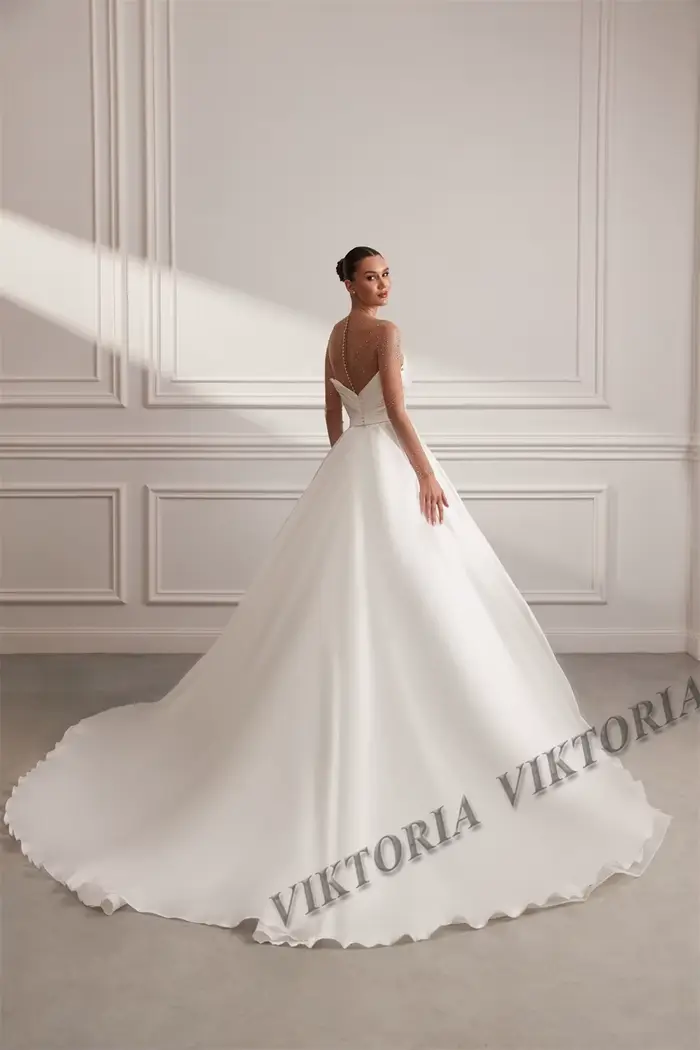 Robe de Mariée Élégante en Satin pour Femme