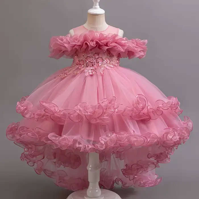 Robe de princesse de demoiselle d'honneur à fleurs violettes