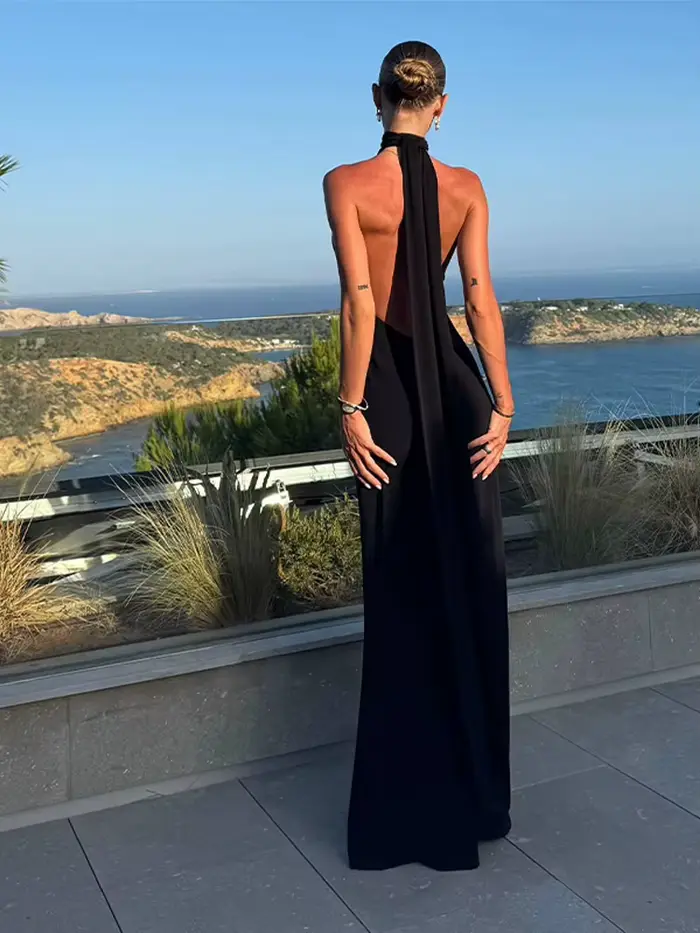 Robe longue à rubans pour femmes