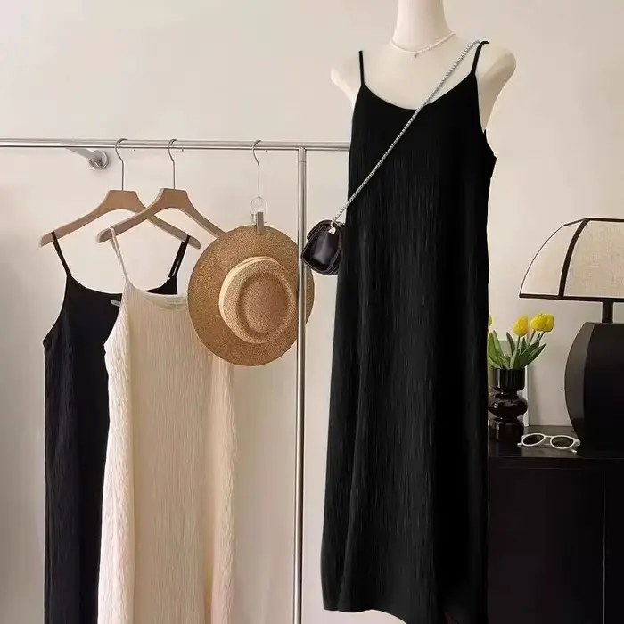 Robe longue Cami, style français, coupe ample, sans manches, décontractée, pour les vacances, tous l