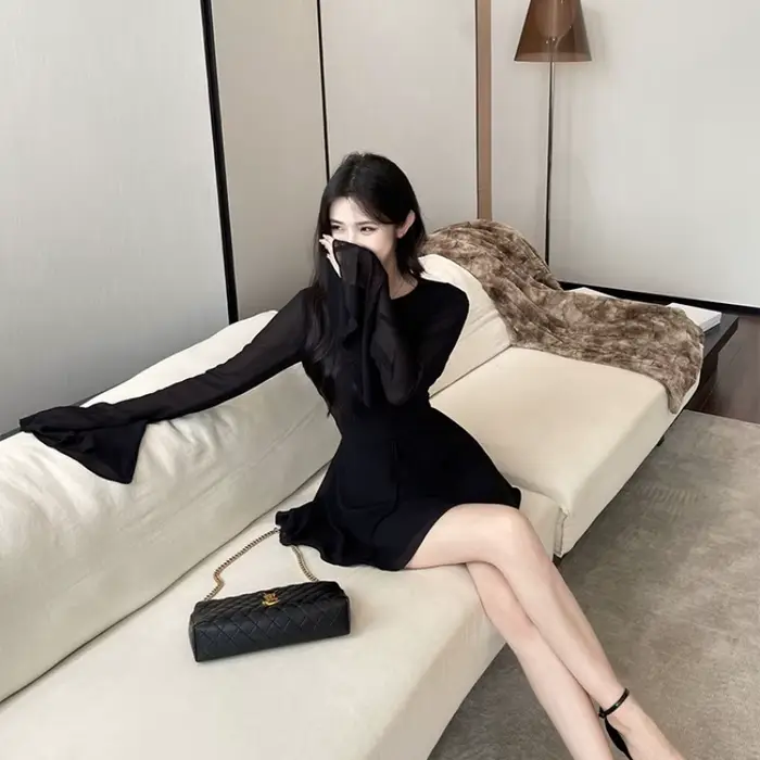 Robe noire sexy pour femme