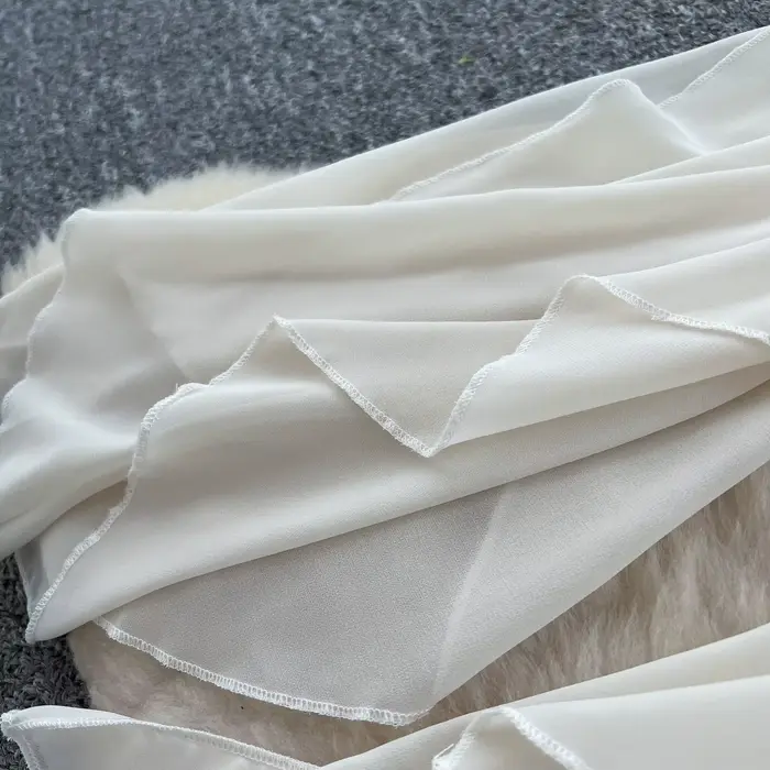 Chic vintage à volants maille asymétrique élégante fée mode coréenne Boho robe d'été femmes vêtements