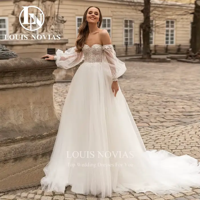 Modis-Robe de mariée A-ligne en tulle pour les patients romantiques