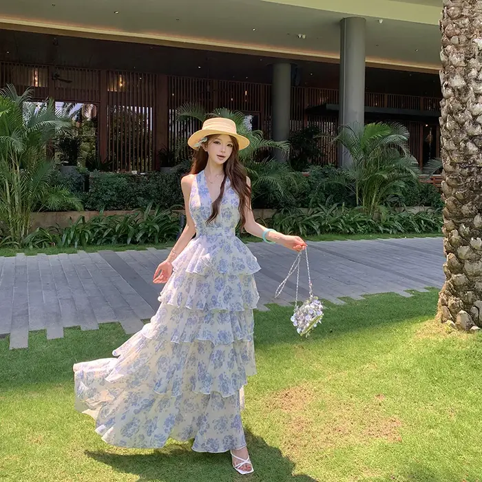 Robe longue d'été pour femme