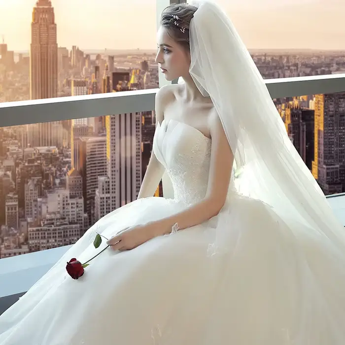 Robe de mariée traînante 2026