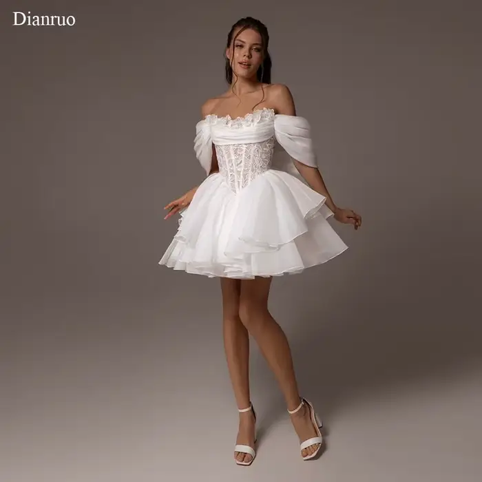 Robe de Bal en Organza DIANRUO Élégante Personnalisée pour Femmes Occasions Spéciales Blanc Bleu Noir