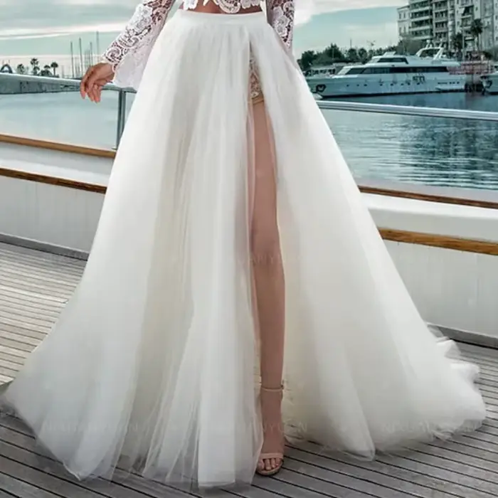 Train de robe de mariée détachable 3 couches Tulle train amovible, surjupe de mariage, jupe détachab