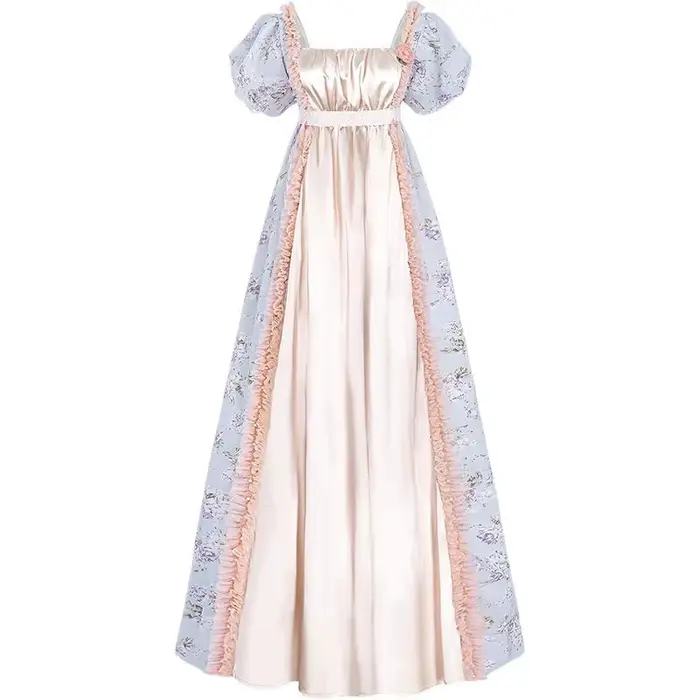 Robe de bal victorienne médiévale élégante taille haute pour femme, costume de scène pour fête du th