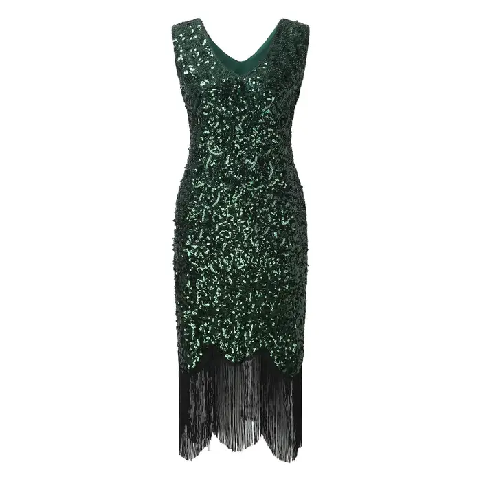 Robe de Soirée Vintage à Paillettes pour Femme