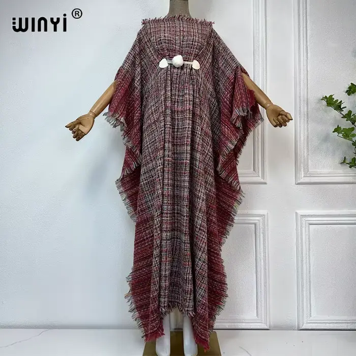WINYI-Robe de vacances confortable et chaude pour femme, caftan élégant, style africain, boho, vêtem