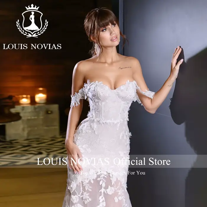 Modis-Robes de mariée sirène semi-transparentes