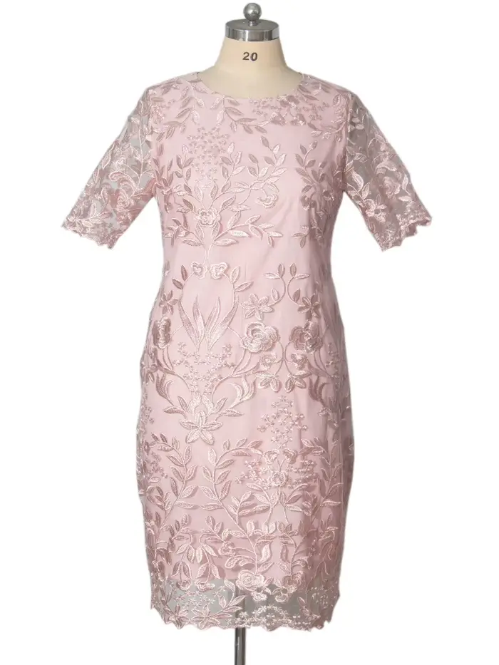 Robes d'été grande taille 4xl 5xl pour invités de mariage, manches courtes, dentelle florale, élégan