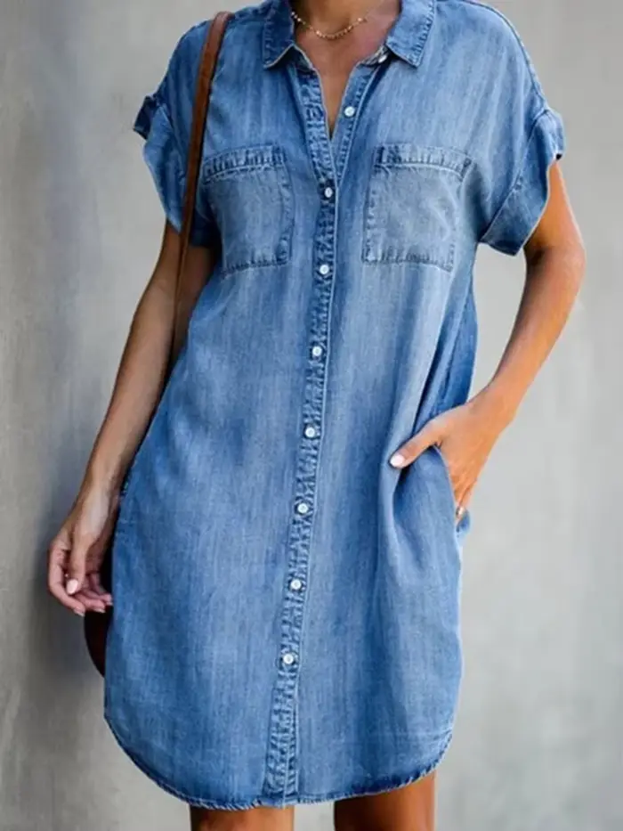 Robe chemise en jean pour femmes