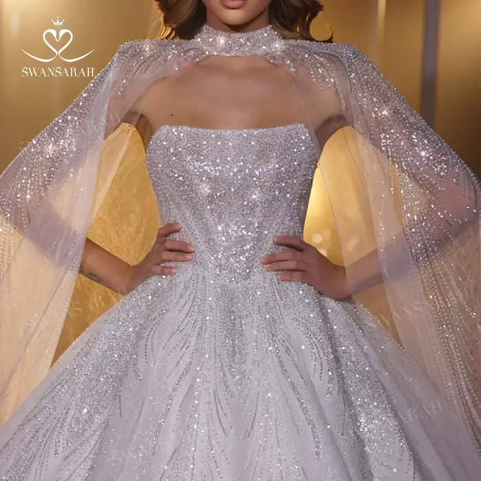 Robe de mariée de luxe perlée