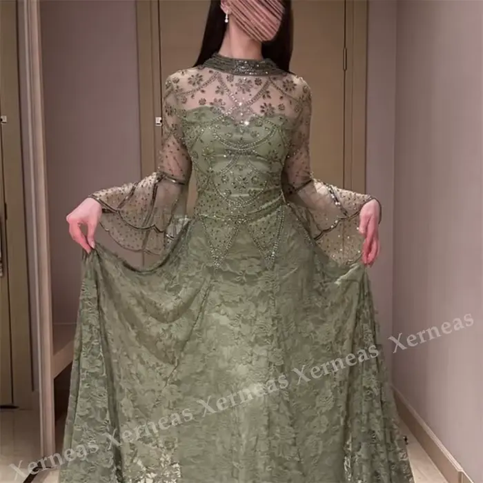 Robes de soirée en dentelle personnalisées pour femmes, robes de bal coupe trapèze, robes élégantes pour dames, robes de fête et de mariage de haute qualité