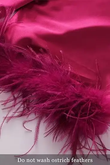 Robe de mariée longue en plumes