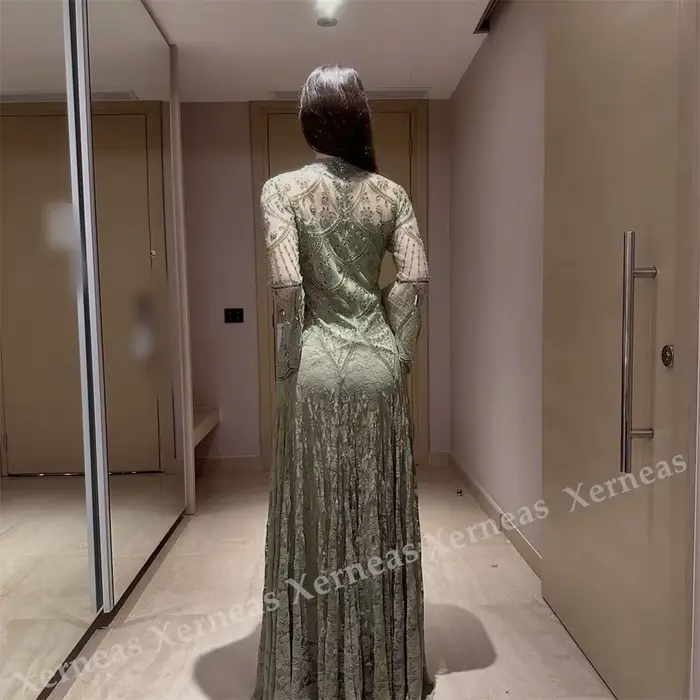 Robes de soirée en dentelle personnalisées pour femmes, robes de bal coupe trapèze, robes élégantes pour dames, robes de fête et de mariage de haute qualité