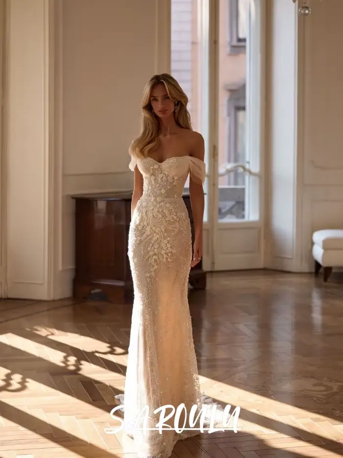 Robe de mariée charmante avec appliques florales, vêtements de mariée sirène en perles fantaisie, ro