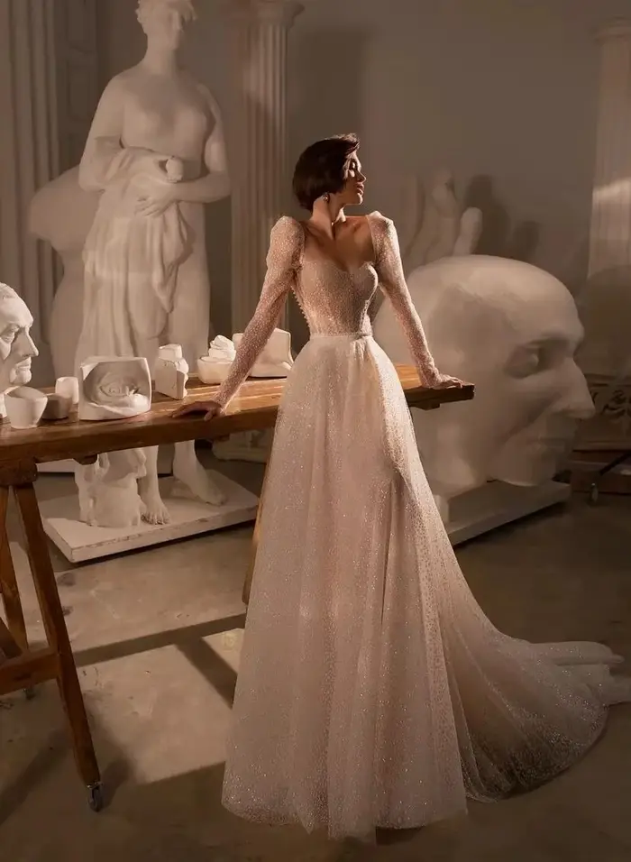 Robe de mariée brillante en Tulle