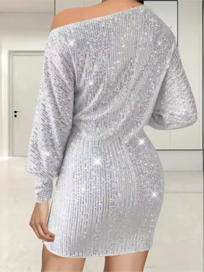 Robe mini femme MsChuh en polyester avec paillettes pour occasions spéciales et soirées élégantes
