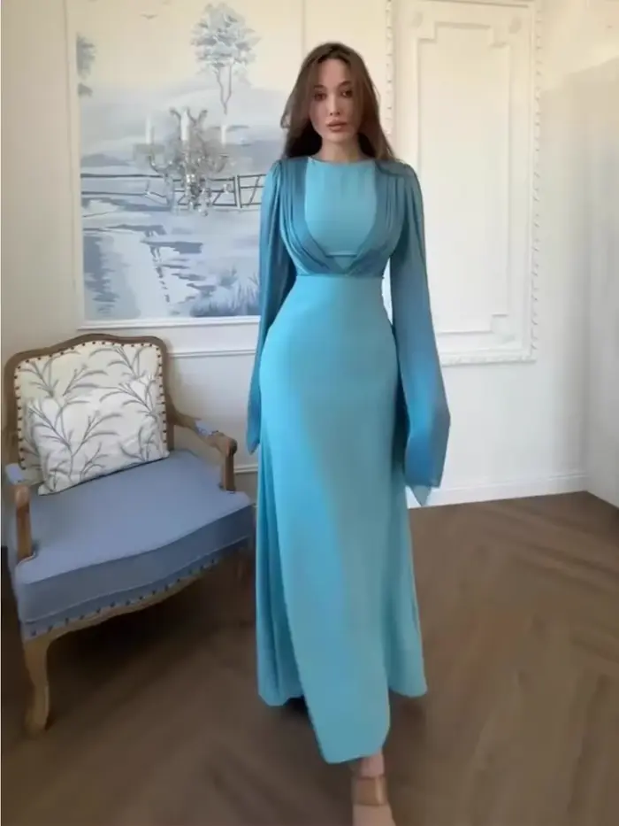 Dubaï femmes Robe de soirée Abaya solide maroc robes Largos à lacets musulman Jalabiya Ramadan