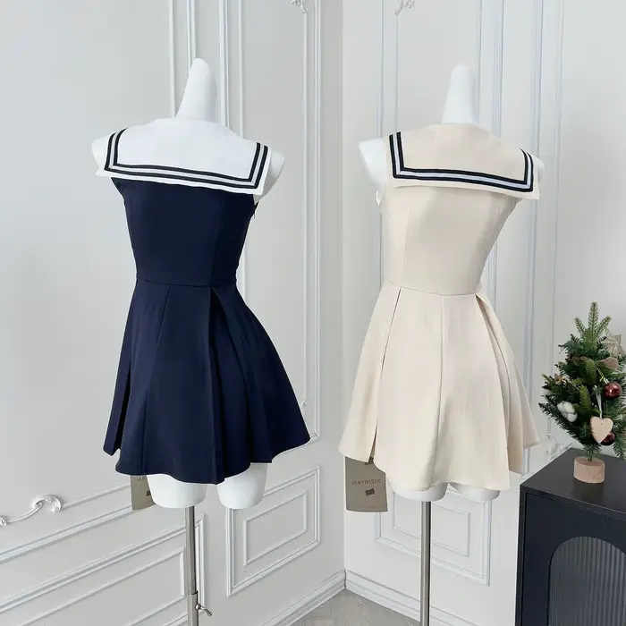 Robe d'été à col marin pour femmes