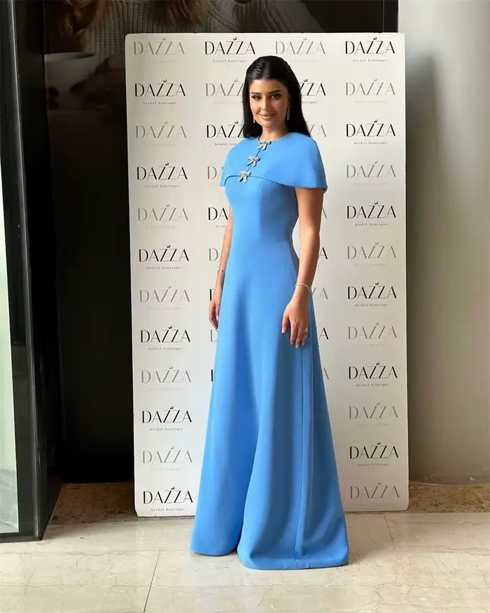 Contessa Dubai personnalisé hors de l'épaule taille Empire a-ligne robes de bal longueur au sol
