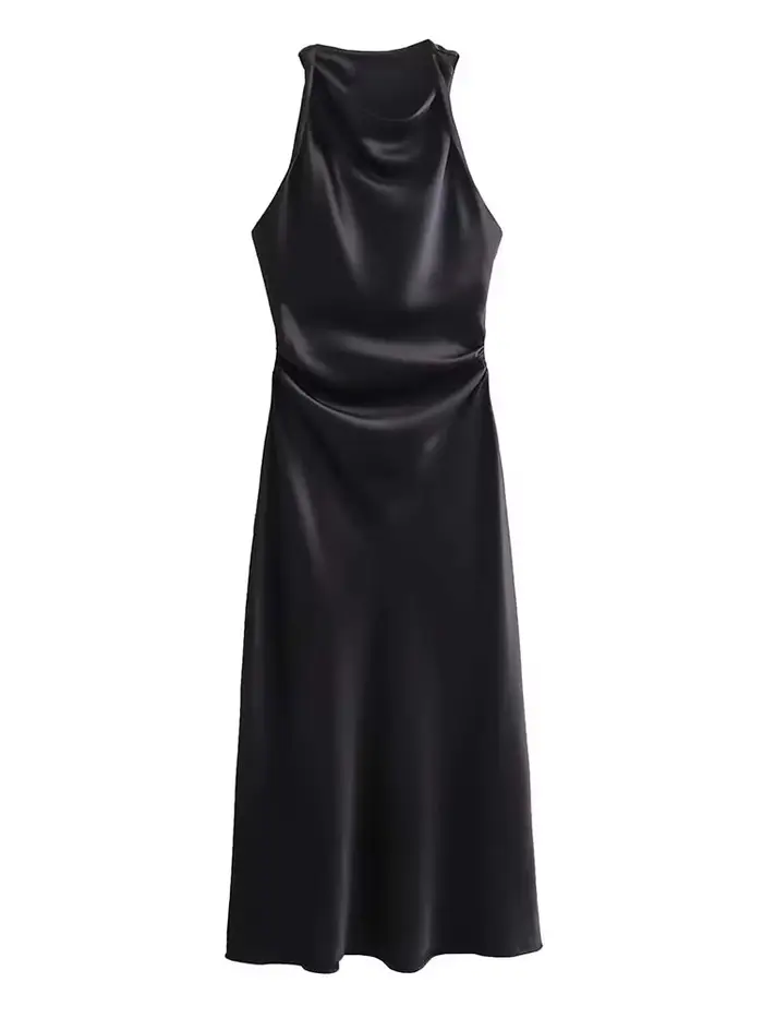 Robes longues en satin pour femmes 2026 – Robe midi d'été sexy pour femme