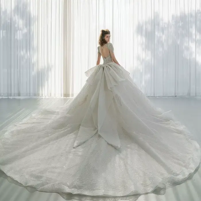 Robe de Mariée à Lacets, Grande Taille, Manches Courtes, Personnalisée, de Haute Qualité, Robes de Princesse, Bal, Nouvelle Collection