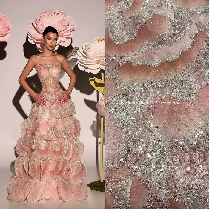 Robe de soirée rouge à paillettes