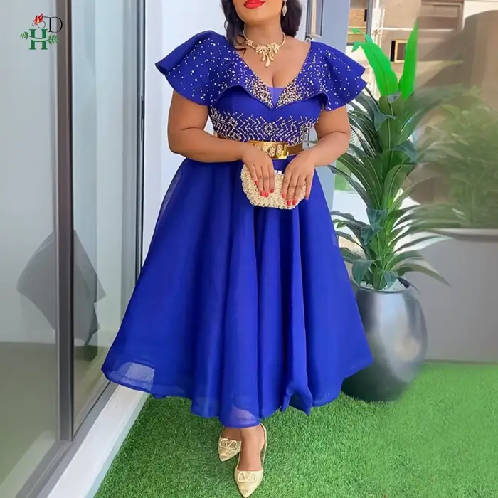 Robes de soirée de mariage africaines grande taille pour femmes