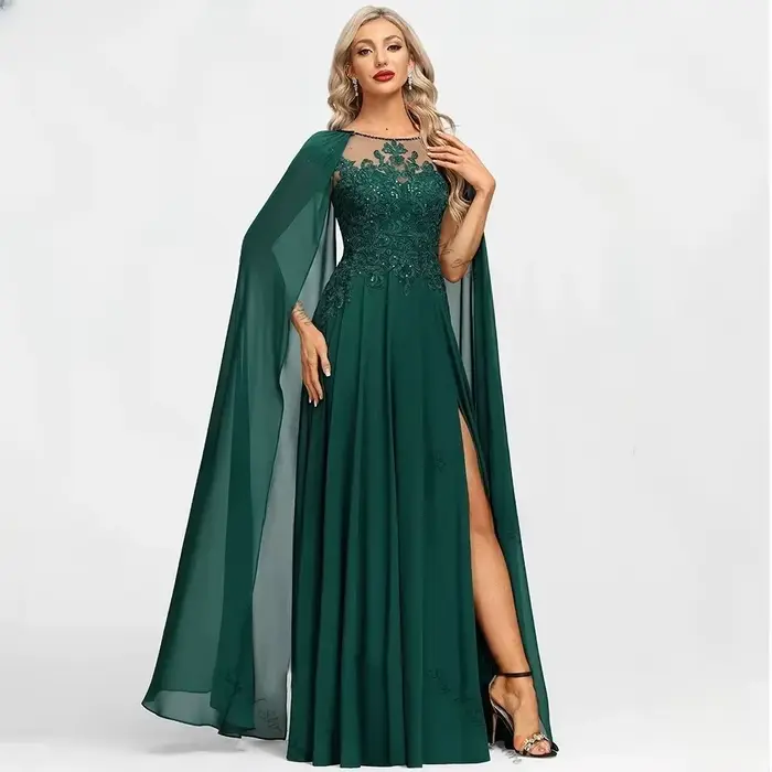 Robe de soirée élégante personnalisée pour mère de la mariée mariage bal de promo cocktail soirée mousseline dentelle paillettes 2026