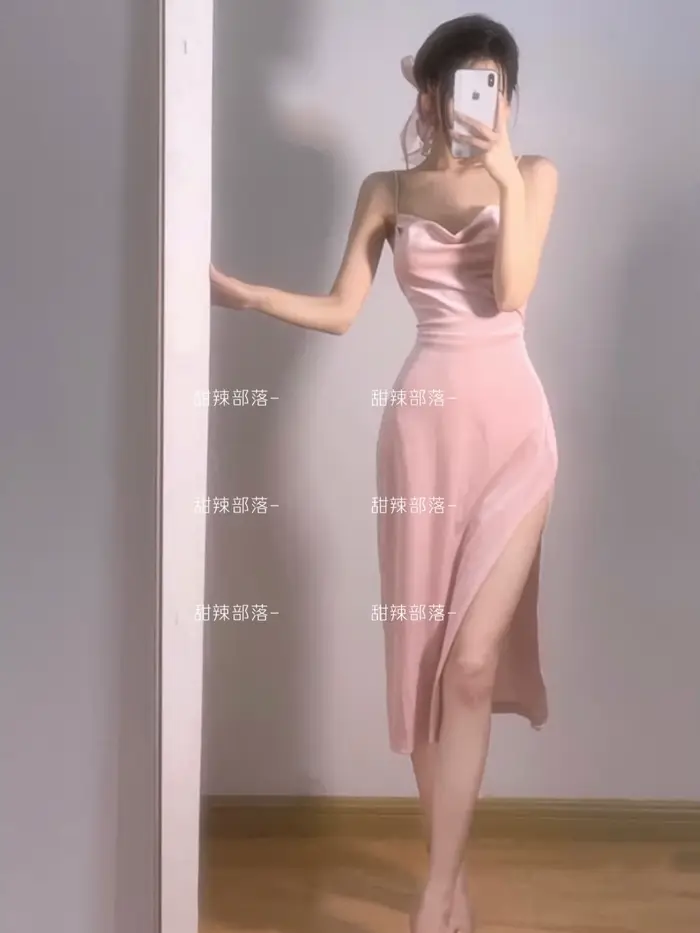 WOMENGAGA 2022 été chaud Sexy rose vif Robe Maxi longue réservoir Camisole