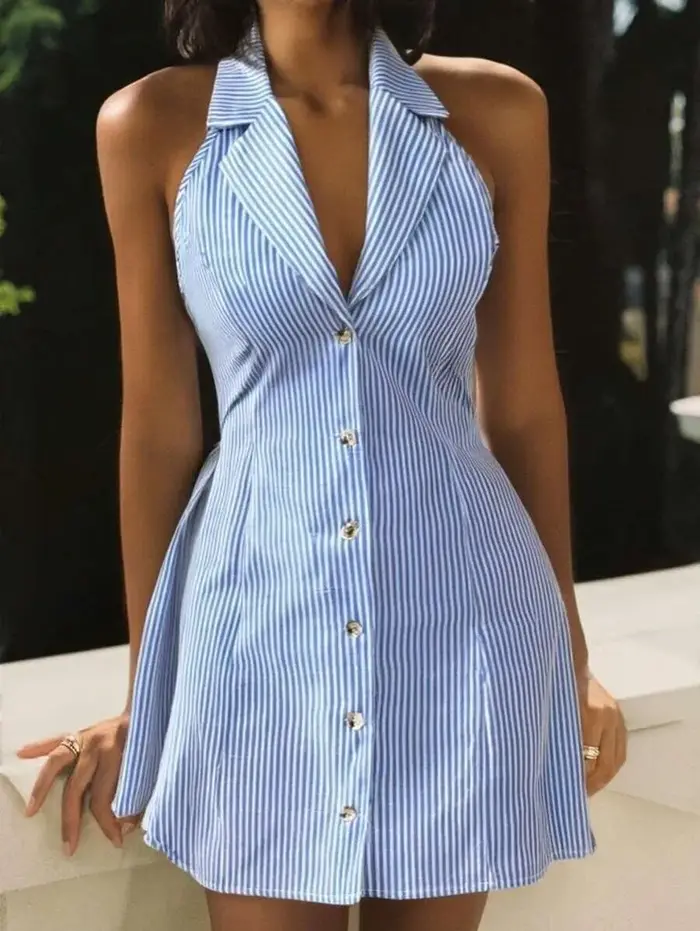 Robe d'été mini pour femme à bretelles
