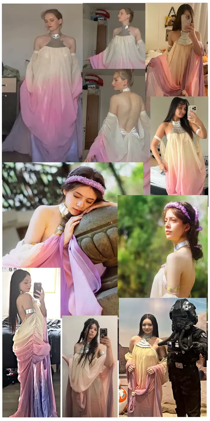 Padme Cosplay Amidala robe Costume classique reine longue élégante dos nu jupe femmes uniforme tenues Halloween carnaval fille
