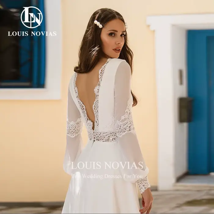 LOUIS NOVIAS – robe de mariée trapèze en Satin pour femmes