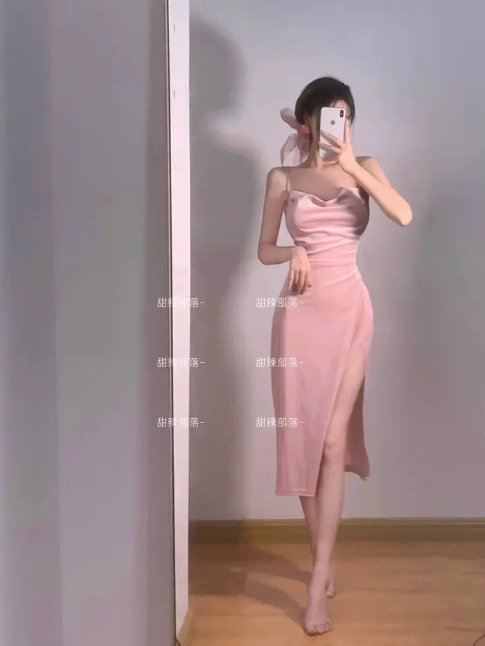 WOMENGAGA 2022 été chaud Sexy rose vif Robe Maxi longue réservoir Camisole