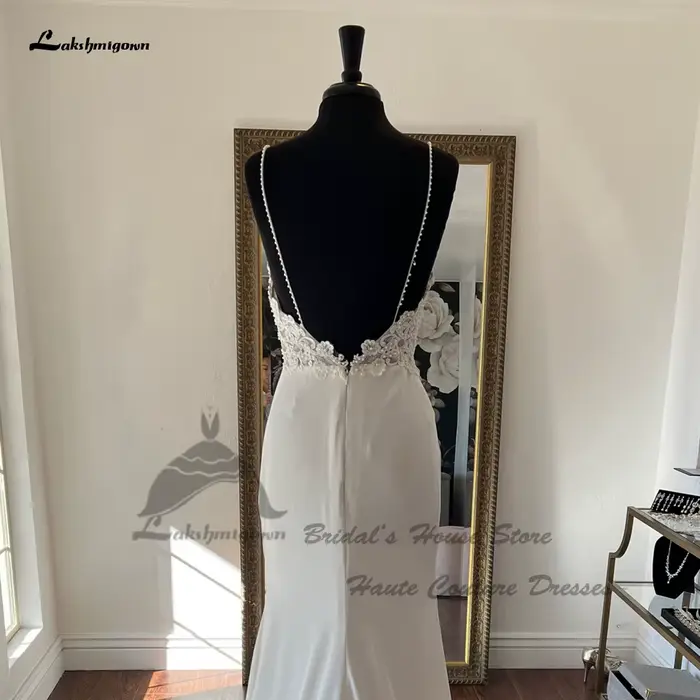 Yanshmigown-Robe de mariée en dentelle style sirène vintage pour femme