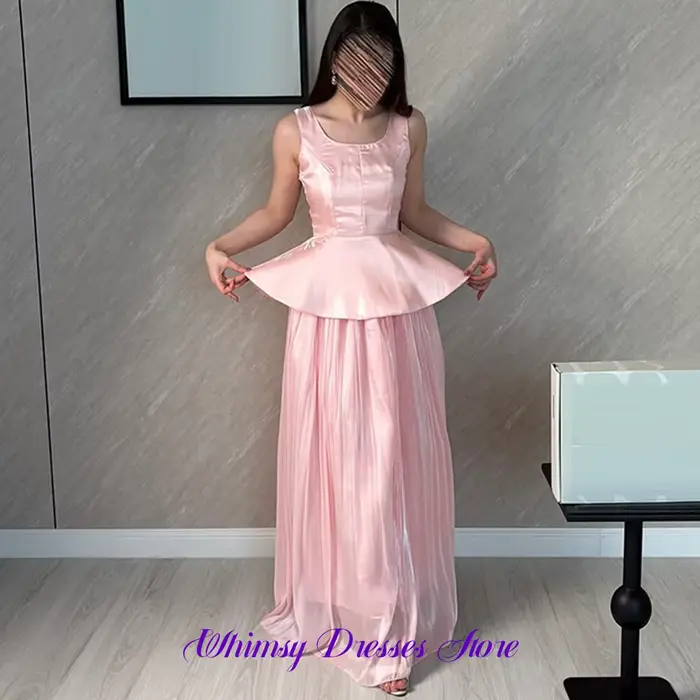 Robe de soirée élégante en organza rose
