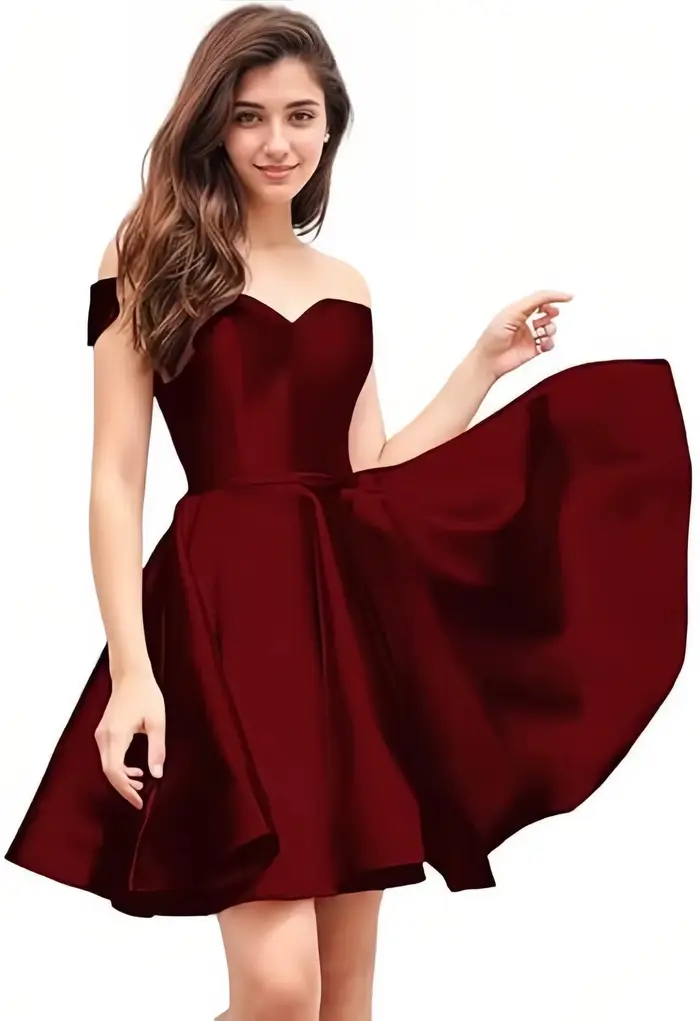 Robe de Rhcourte en satin longueur genou avec poches pour adolescents