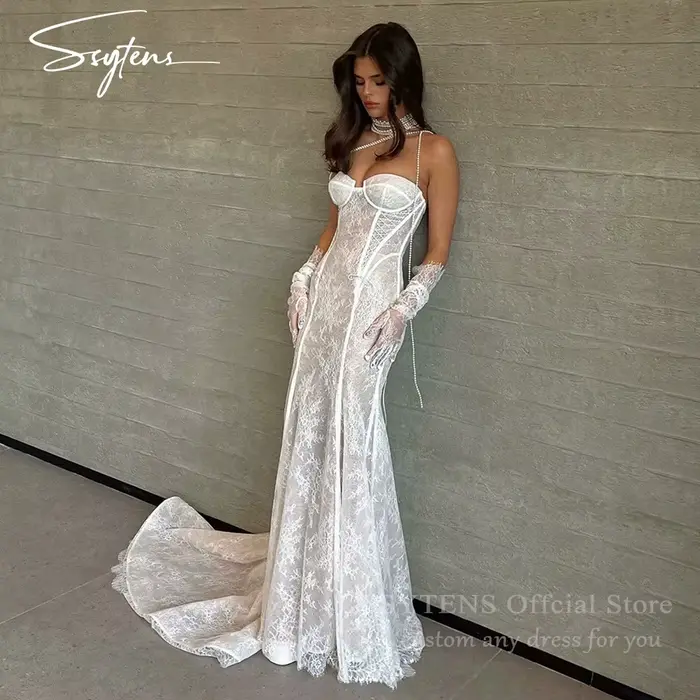 SSYTENS luxe ivoire dentelle robes De mariée chérie sirène
